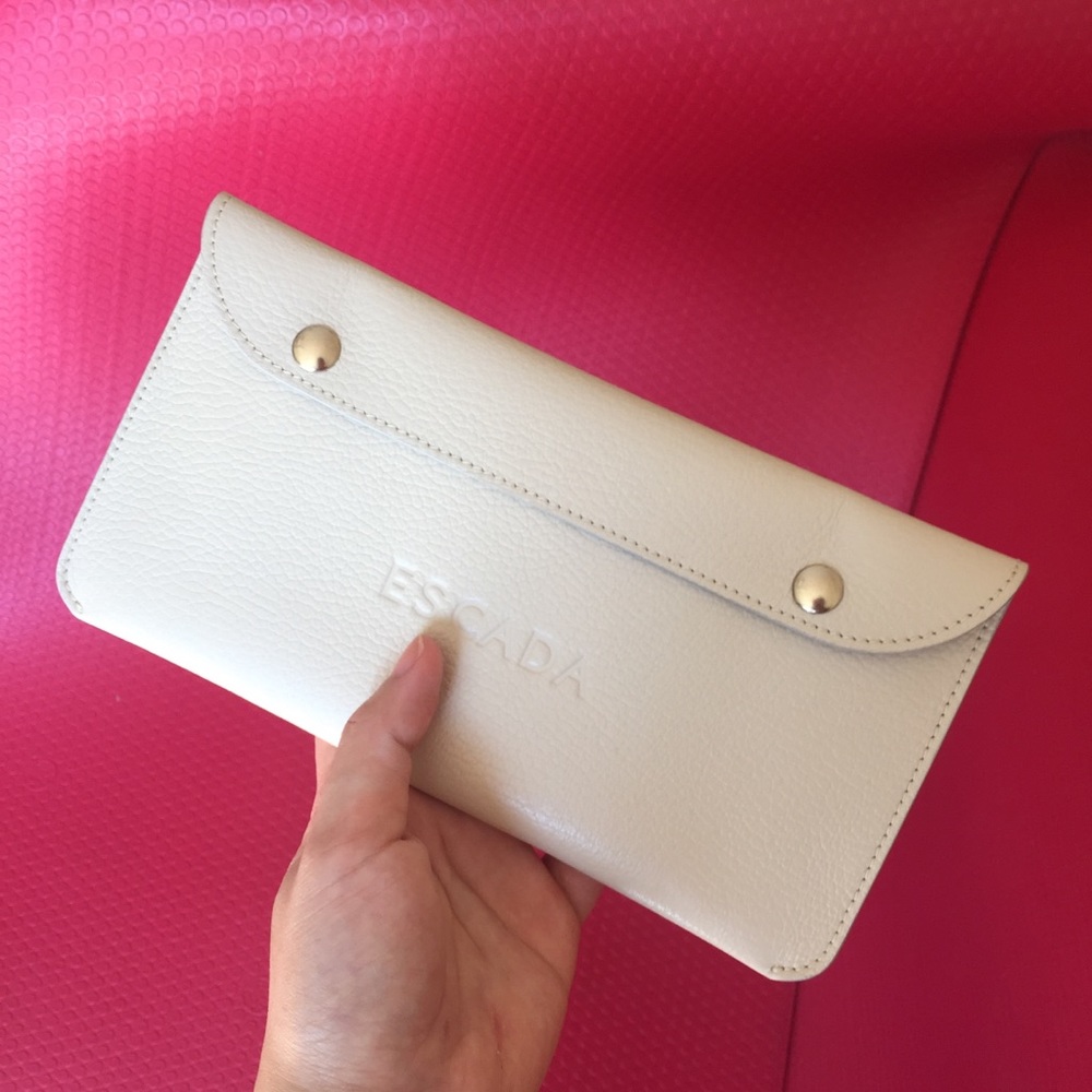 Escada leather clutch.